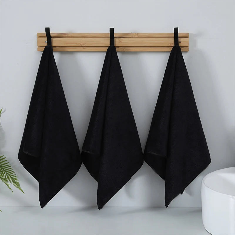 Pack of black microfiber dish towels