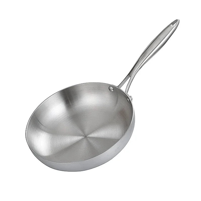 Poêle en inox 304 de haute qualité, diamètre 26 cm, surface antiadhésive naturelle, compatible induction et gaz